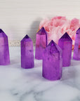 Electric Lavender Purple Aura Quartz Crystal Tower Point | Tanzine Aura Quartz Towers - 9
