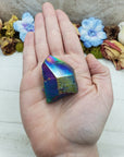 Unique Titanium Rainbow Aura Quartz Crystal Point - Elijah