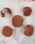 Flower Jasper Red Jasper Natural Crystal Palm Stone Worry Stone Meditation Tool - Root Chakra - 4