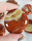 Flower Jasper Red Jasper Natural Crystal Palm Stone Worry Stone Meditation Tool - 1