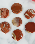 Flower Jasper Red Jasper Natural Crystal Palm Stone Worry Stone Meditation Tool