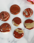 Flower Jasper Red Jasper Natural Crystal Palm Stone Worry Stone Meditation Tool - 4