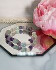Fluorite Crystal Natural Gemstone Nugget Bead Bracelet - On Mirror