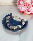 Fluorite Crystal Natural Gemstone Nugget Bead Bracelet - In Jewelry Dish