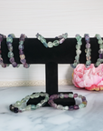 Fluorite Crystal Natural Gemstone Nugget Bead Bracelet