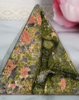 Unique Unakite Stone Natural Crystal Pyramid | 2 Inch Base | Frolic - 1