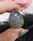 Unique 29 Carat Labradorite Cabochon Natural Gemstone Carving | Gardenia - 1
