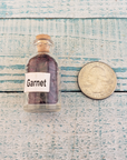 Garnet Natural Crystal Chips Bottle - One Bottle - Size Comparison