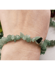 Green Aventurine Crystal Natural Gemstone Chip Bead Bracelet - 8