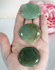 Green Aventurine Natural Crystal Palm Stone Worry Stone Meditation Tool