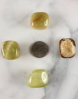 Green Calcite Crystal with Aragonite Natural Tumbled Stone | aka Marble Green Onyx - 3