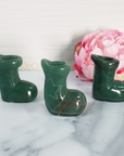 Green Aventurine Crystal Natural Gemstone Santa Boot Christmas Stocking Carving