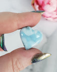 Unique High Quality Larimar Stone Heart Natural Gemstone Cabochon | Harlequin