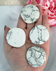 White Howlite Natural Crystal Palm Stone Worry Stone Meditation Tool