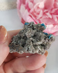 Unique Cavansite Crystal Cluster with Colorless Stilbite on Basalt Matrix Natural Mineral Formation | Hydra - 4