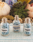 Imitation Turquoise Turquenite Blue Howlite Crystal Chips Bottle - One Bottle - Variety