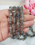 Labradorite Crystal Natural Gemstone Chip Bracelet - In Hand