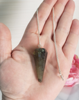 Labradorite Gemstone Polished Pendulum - In Hand