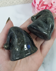Labradorite Crystal Natural Gemstone Santa Hat Christmas Carving - 1