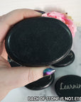 Black Basalt Rock Natural Crystal Etched Affirmation Stone | Learning - 2