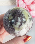 Lepidolite Stone in Milky Quartz Crystal Sphere Natural Gemstone Orb | 50mm - 55mm - 8