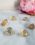 Light Golden Aura Quartz Crystal Gemstone Freeform Tumbled Stone - Golden Champagne Aura Quartz Crystal
