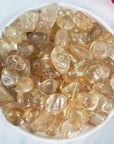 Light Golden Aura Quartz Crystal Gemstone Freeform Tumbled Stone