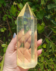 Unique JUMBO Yellow Obsidian Crystal Manmade Gemstone Tower - Lugh - Sunlight