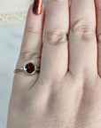 Red Garnet Crystal Natural Gemstone 925 Sterling Silver Ring | Mabel - 4