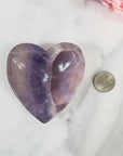 Unique Purple Fluorite Crystal Bowl Natural Gemstone Heart Shaped Bowl | Manawa - 4
