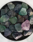 Raw Fluorite Crystal Natural Rough Gemstone Chunk | MEDIUM - Black Dish