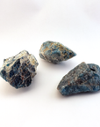 Blue Apatite Natural Raw Crystal Rough Gemstone - Medium - White Background
