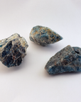 Blue Apatite Natural Raw Crystal Rough Gemstone - Medium - White Background 2