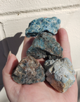Blue Apatite Natural Raw Crystal Rough Gemstone - Medium - Outdoors