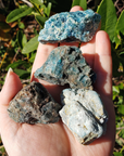 Blue Apatite Natural Raw Crystal Rough Gemstone - Medium - Direct Sunlight 2