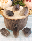 Smoky Quartz Raw Crystal Point - Medium - On Log