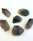 Smoky Quartz Raw Crystal Point - Medium - White Background