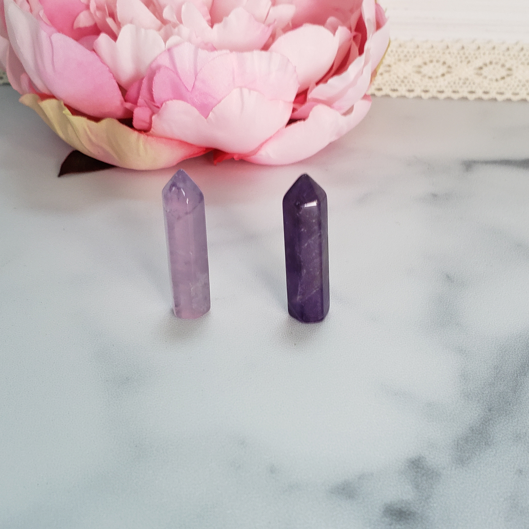Amethyst Crystal Natural Gemstone Tower Point | MINI Natural Amethyst Stone Towers