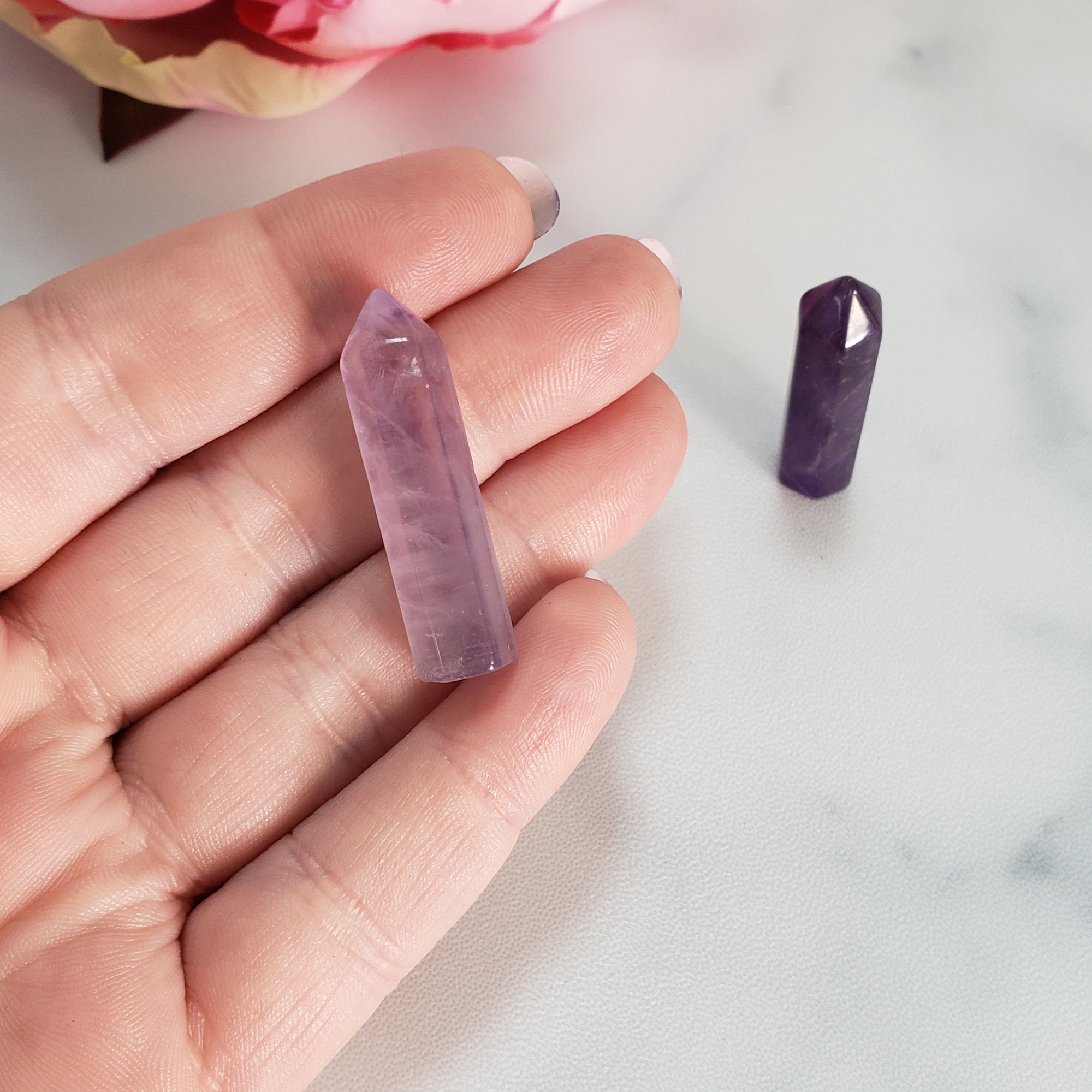 Amethyst Crystal Natural Gemstone Tower Point | MINI Natural Amethyst Crystal Tower