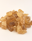 Honey Calcite Natural Raw Crystals Rough Gemstones - 3 Mini Stones - On White Background