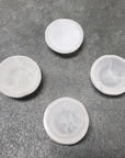 MINI White Selenite Crystal Bowl for Charging & Cleansing Crystals - On Stone Tile