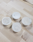 MINI White Selenite Crystal Bowl for Charging & Cleansing Crystals - On Wooden Table