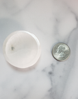 MINI White Selenite Crystal Bowl for Charging & Cleansing Crystals - Size Comparison
