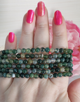 Moss Agate Stone Natural Crystal 4-6mm Bead Bracelet - 1
