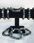 Moss Agate Crystal Natural Gemstone Nugget Bead Bracelet