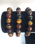 Multi Tigers Eye Crystal Natural Gemstone 10mm Bead Bracelet