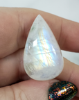 Unique 33 Carat Flashy Rainbow Moonstone Cabochon Natural High Quality Crystal | Myth