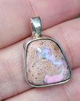 Natural Cantera Mexican Pink Purple Opal Sterling Silver Pendant