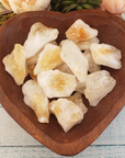 Raw Citrine Crystal | Natural Citrine Gemstone | Rough Gemstone Raw Crystal - In Wooden Bowl