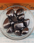 Hematite Natural Tumbled Stone - One Stone - Glass Bowl